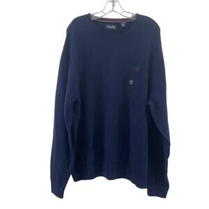 Chaps Ralph Lauren Men's 2XL Cotton Pullover Sweater Navy Blue/Burgundy Red NWT
